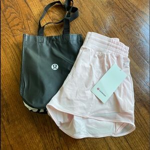 Lululemon Hotty hot high rise short 4” in STRAWBERRY MILKSHAKE
